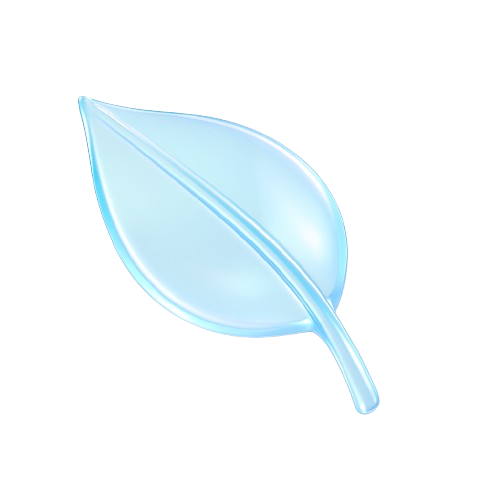 a ligh blue glassy leaf